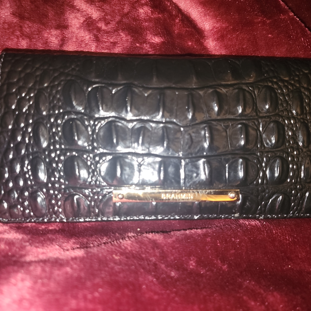 Brahmin Ady Black Croc Embossed Wallet